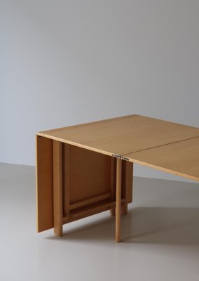 Maria Flap Folding Table in Karelian Birch attributed to Bruno Mathsson for Karl Mathsson, 1977-WRF-1721270