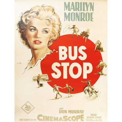 Marilyn Monroe and Don Murray, Bus Stop, German Movie Poster, 1956-DEK-932512