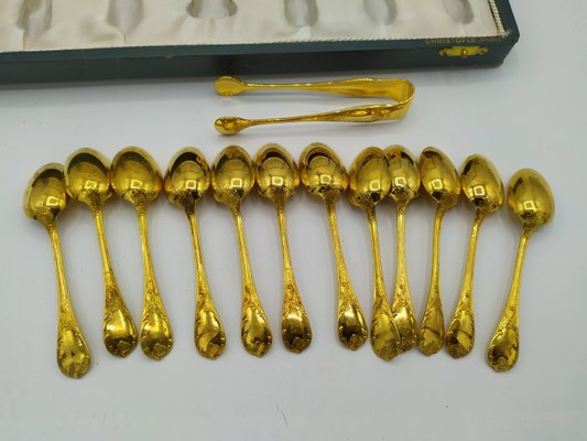 Marly Gold-Plated Dessert Service from Christofle, 1950s, Set of 26-EAD-2027532