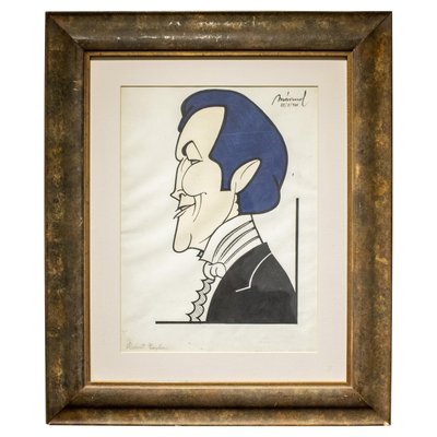 Mármol, Portrait of John Barrymore, 1939, Ink on Paper, Framed-UZ-1431319