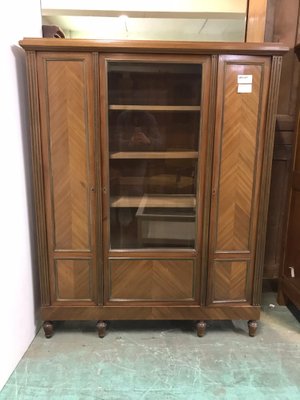 Marquetry Display Cabinet with Three Doors-HLV-1428644