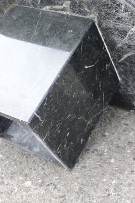 Marquina Black and Marble Back Tables, 1980s, Set of 2-XIJ-1748951