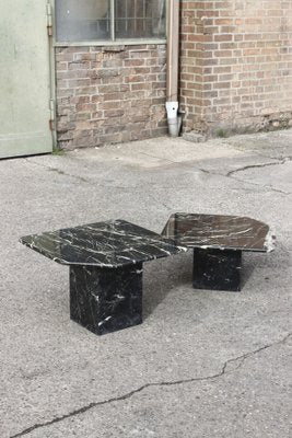 Marquina Black and Marble Back Tables, 1980s, Set of 2-XIJ-1748951