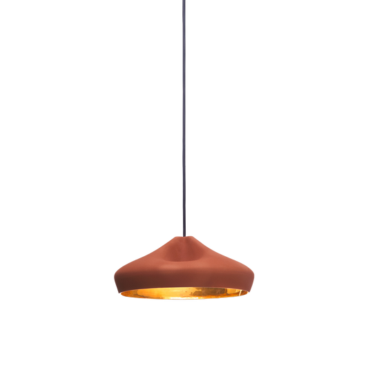 Pleat Box Pendant Lamp 36 by Marset #Terracotta & Gold