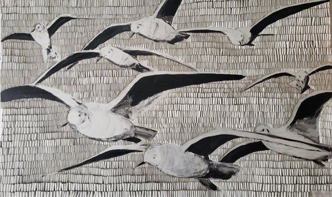 Martina Hamrik, Seagulls, Acrylic on Canvas-MDB-2031899