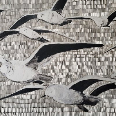 Martina Hamrik, Seagulls, Acrylic on Canvas-MDB-2031899