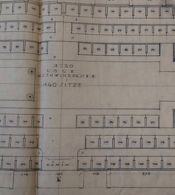 Mason Lodge Schwindgasse Working Drawings by AnotherView, Vienna, 1930s, Set of 5-BAF-763415