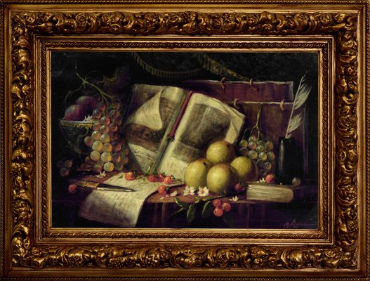 Massimo Reggiani, Still-Life, Oil on Canvas, Framed-VHF-1244965