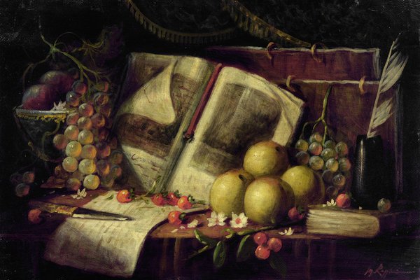 Massimo Reggiani, Still-Life, Oil on Canvas, Framed-VHF-1244965