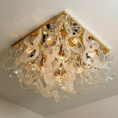 Massive Catena Murano Glass Flush Mount Chandelier by J.T. Kalmar, 1970s-VDW-1158575