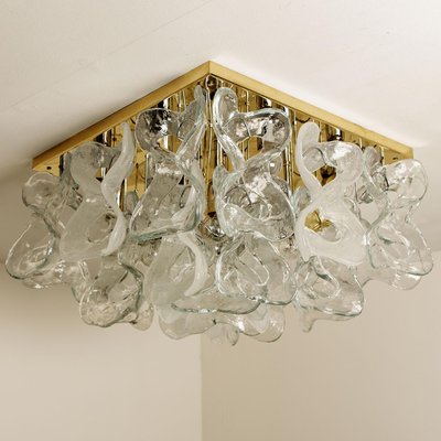 Massive Catena Murano Glass Flush Mount Chandelier by J.T. Kalmar, 1970s-VDW-1158575