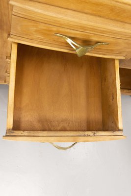 Massive French Antelopes Credenza in Oak with Marble Top, 1940-RIU-1427416