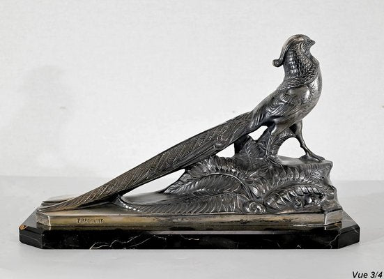 Maurice Frecourt, The Pheasant, 1910, Metal & Marble-RVK-1395851