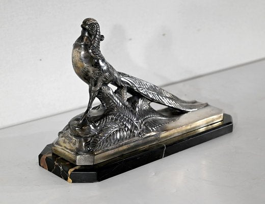 Maurice Frecourt, The Pheasant, 1910, Metal & Marble-RVK-1395851