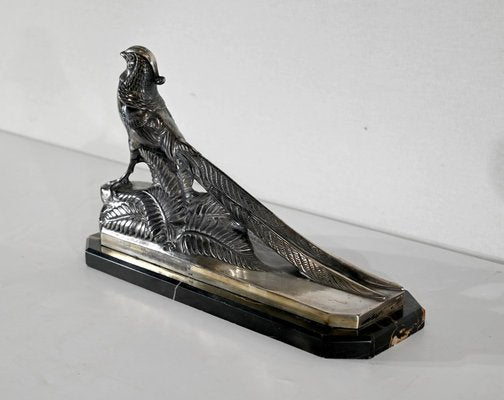 Maurice Frecourt, The Pheasant, 1910, Metal & Marble-RVK-1395851