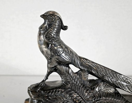 Maurice Frecourt, The Pheasant, 1910, Metal & Marble-RVK-1395851