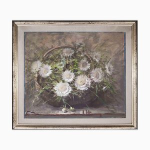 Maurizio Massi, Flowers Basket, Oil on Canvas, 1990s-ZCI-1761994