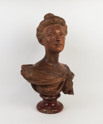 Max Blondat, Art Nouveau Bust, 1898, Terracotta-LW-1750145