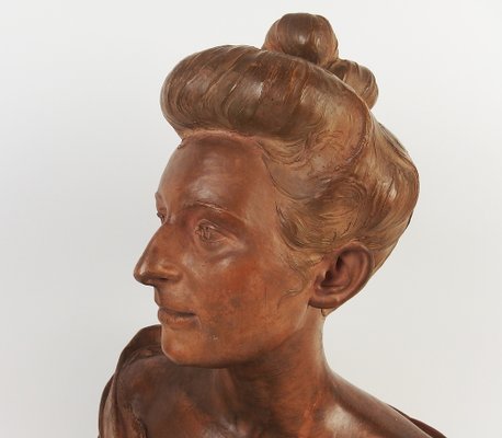 Max Blondat, Art Nouveau Bust, 1898, Terracotta-LW-1750145