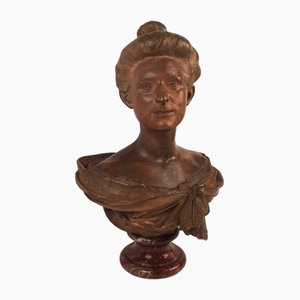 Max Blondat, Art Nouveau Bust, 1898, Terracotta-LW-1750145