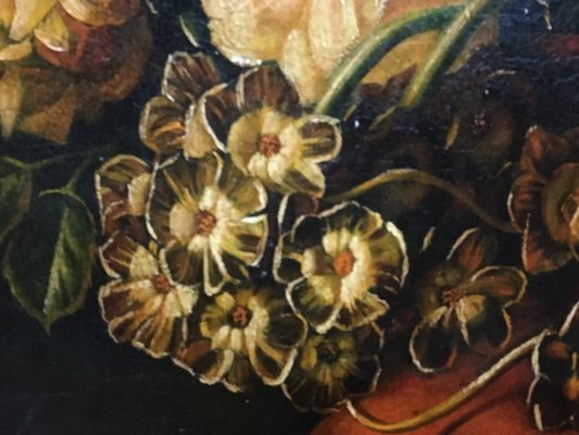 Maximilian Ciccone, Italian Still Life of Flowers, Oil on Canvas, Framed-YUW-1298504