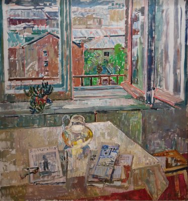 Maya Kopitzeva, Window on the City, 1968, Oil on Canvas-QUE-1315708