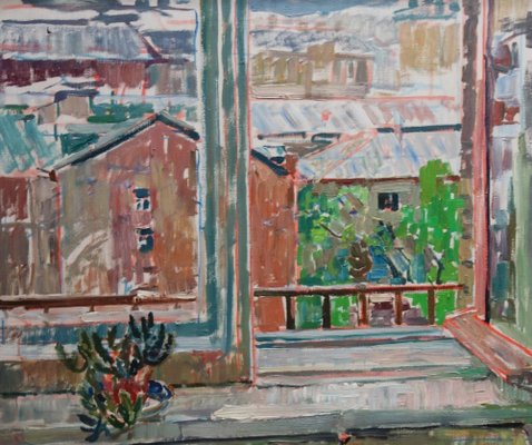 Maya Kopitzeva, Window on the City, 1968, Oil on Canvas-QUE-1315708