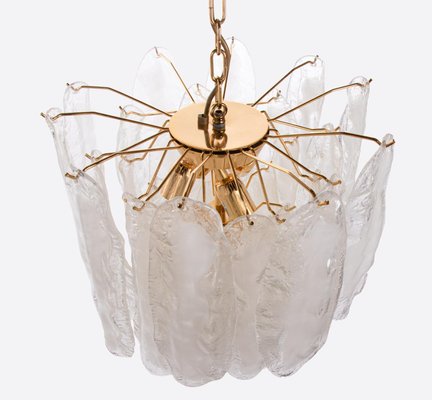 Mazzega Murano Glass Petals Gold Plated Chandelier, 1970s-DEK-948397