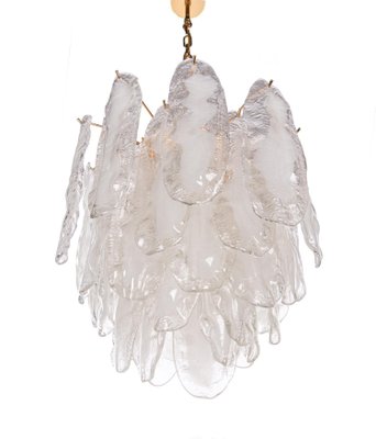 Mazzega Murano Glass Petals Gold Plated Chandelier, 1970s-DEK-948397