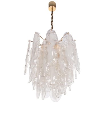 Mazzega Murano Glass Petals Gold Plated Chandelier, 1970s-DEK-948397