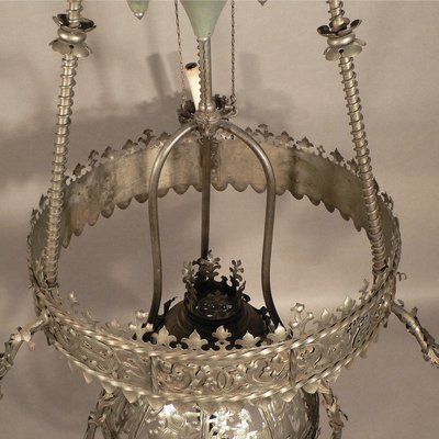 Medieval Iron Luster Handforged Chandelier, Germany, 1890s-KJP-1423587