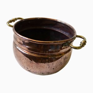 Medium Size Copper Pot with Brass Handles, Sweden-JKV-1799344