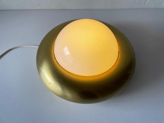 Medium Ufo Opal Glass and Brass Sconce from Valenti, Italy, 1970s-RDS-1314397