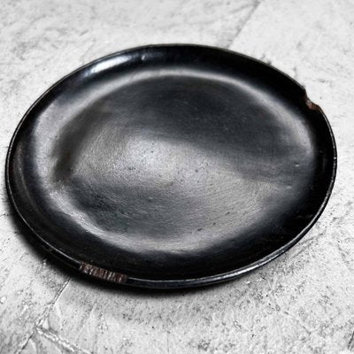 Meiji Era Black Lacquered Wooden Plates, 1890s, Set of 8-DWL-1816179