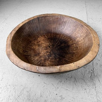 Meiji Era Handcrafted Wooden Dough Bowl, Japan-DWL-1769009