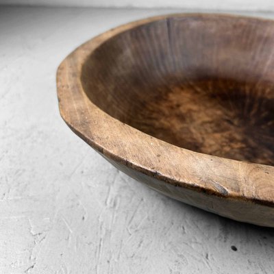 Meiji Era Handcrafted Wooden Dough Bowl, Japan-DWL-1769009