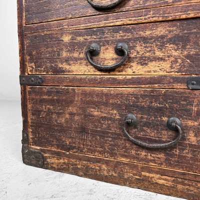 Meiji Period Low Tansu Chest of Drawers, Japan, 1890s-DWL-1760984