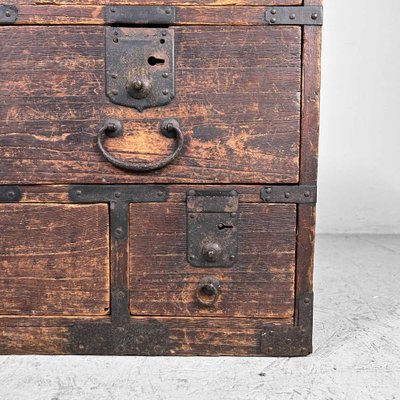 Meiji Period Low Tansu Chest of Drawers, Japan, 1890s-DWL-1760984