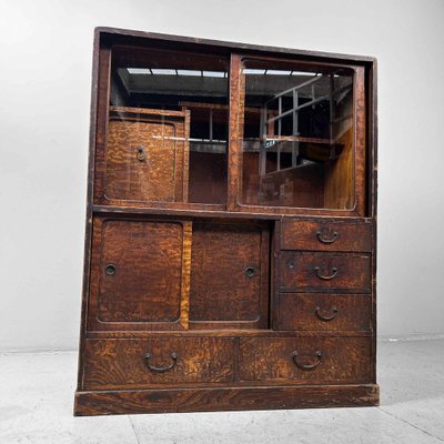 Meiji Period Mulberry Cha Tansu Tea Cabinet, Japan, 1890s-DWL-1760928