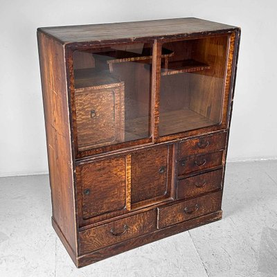 Meiji Period Mulberry Cha Tansu Tea Cabinet, Japan, 1890s-DWL-1760928