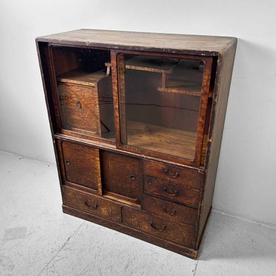 Meiji Period Mulberry Cha Tansu Tea Cabinet, Japan, 1890s-DWL-1760928