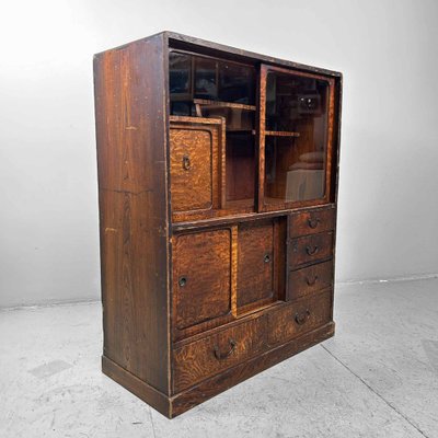 Meiji Period Mulberry Cha Tansu Tea Cabinet, Japan, 1890s-DWL-1760928