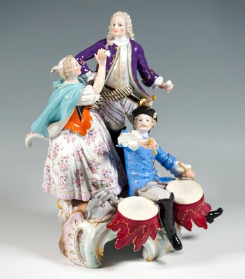 Meissen Genre Love Group with Drum Beater, attributed to f.e. Meyer, Germany 1850-EMT-1704071