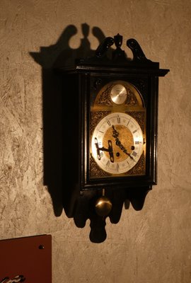 Melux Black Lacquer Tempus Fugit Pendulum Clock from Meazzi-ERB-807587