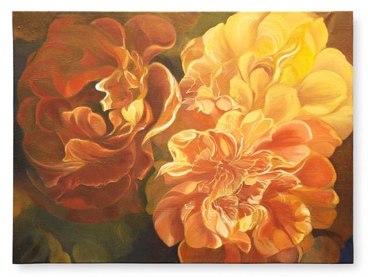 Mercedes Apararicio, Roses Oranges, 2018, Oil on Canvas-CHG-1075862