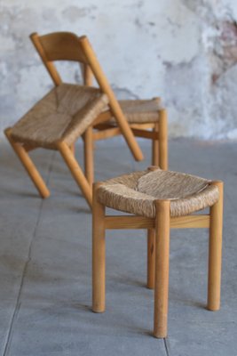 Meribel Chairs and Stool by Charlotte Perriand, 1960s, Set of 3-LA-1811438