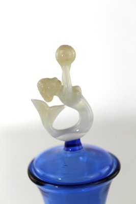 Mermaid Liqueur Set by Bimini Workshops Lauscha Glassworks, 1925, Set of 8-ZWH-1293470