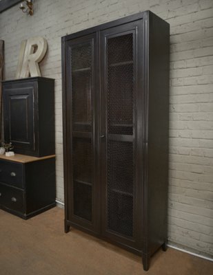 Mesh Cabinet with 2 Metal Doors from Tolix, 1950s-NEN-2041973