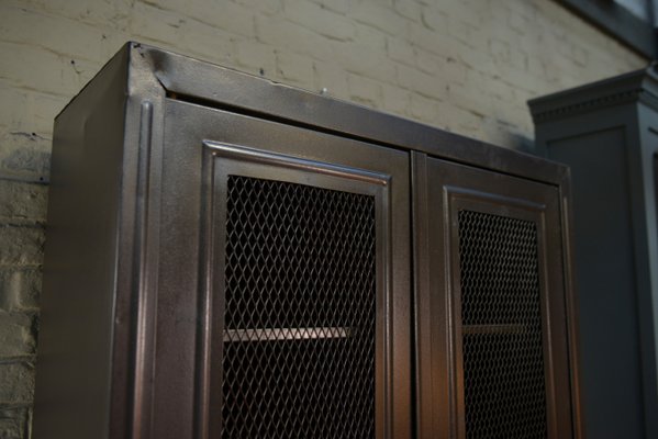 Mesh Cabinet with 2 Metal Doors from Tolix, 1950s-NEN-2041973