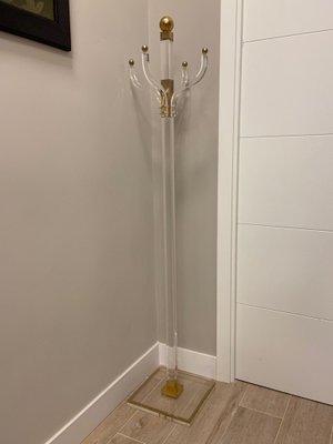 Metacrylate & Golden Brass Coat Rack, 1970s-NUC-1438667